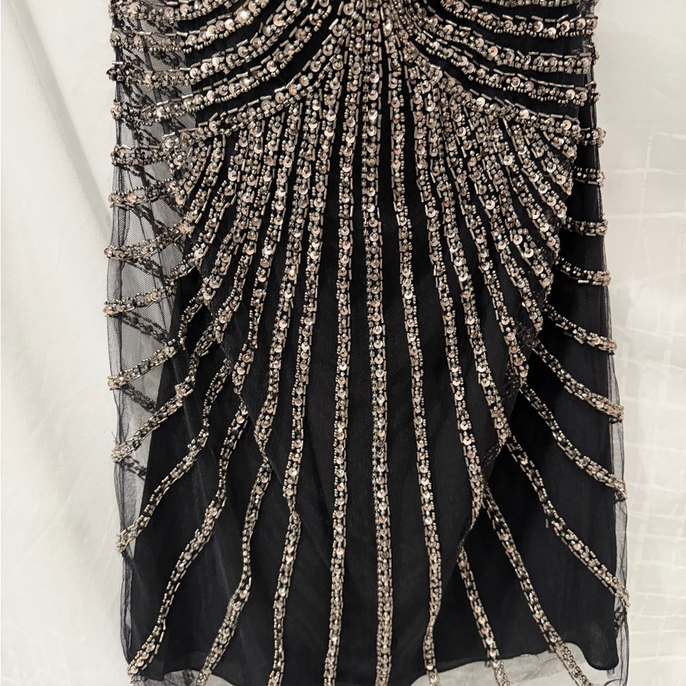 Pronovias Black Strapless Dress with Silver - Atos style 48- Beading size 4 - Picture 5 of 15